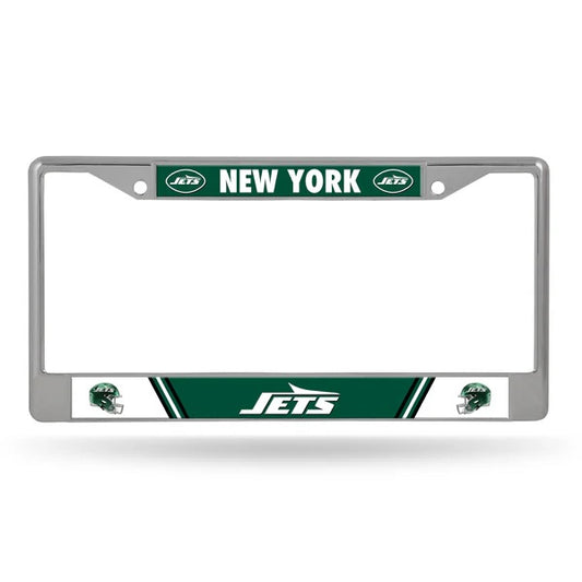 New York Jets License Plate Frame Chrome Printed Insert 2024