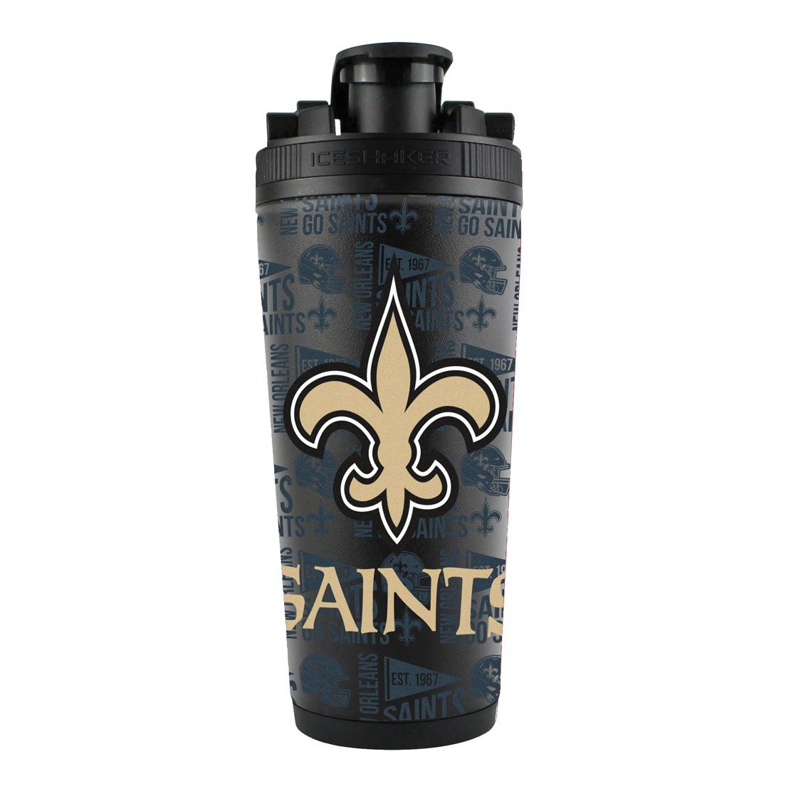 New Orleans Saints Ice Shaker 26oz Stainless Steel - Special Order