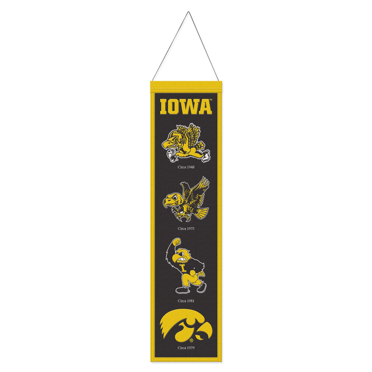 Iowa Hawkeyes Banner Wool 8x32 Heritage Evolution Design - Special Order