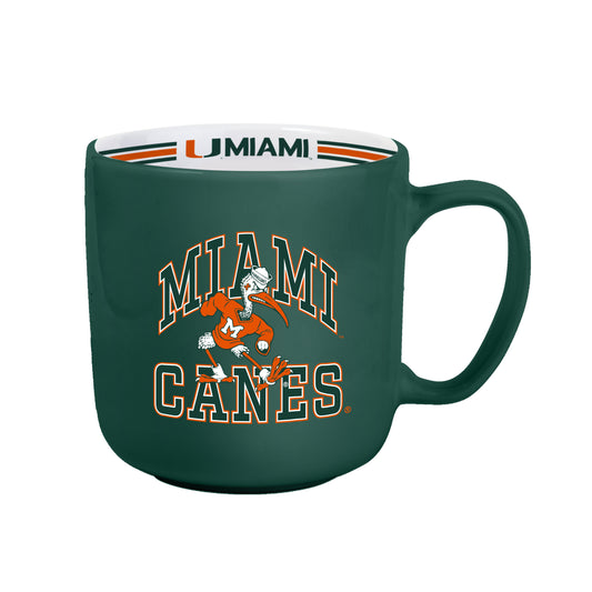 Miami Hurricanes Coffee Mug 15oz Stripe Design