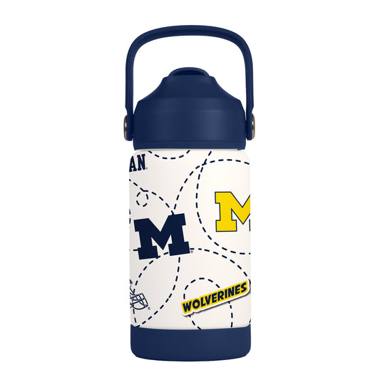 Michigan Wolverines Kids Bottle 12oz Stainless Steel Mascot