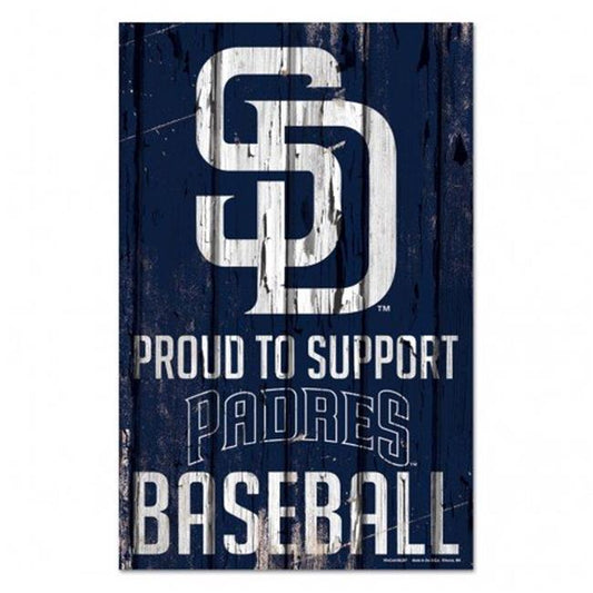 San Diego Padres Sign 11x17 Wood Proud to Support Design