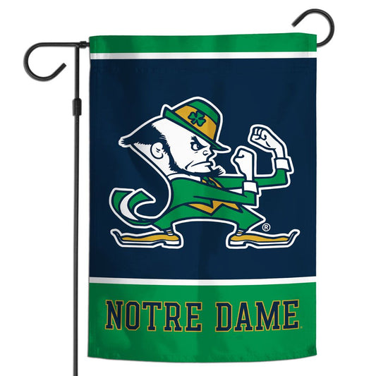 Notre Dame Fighting Irish Flag 12x18 Garden Style 1 Sided Leprechaun