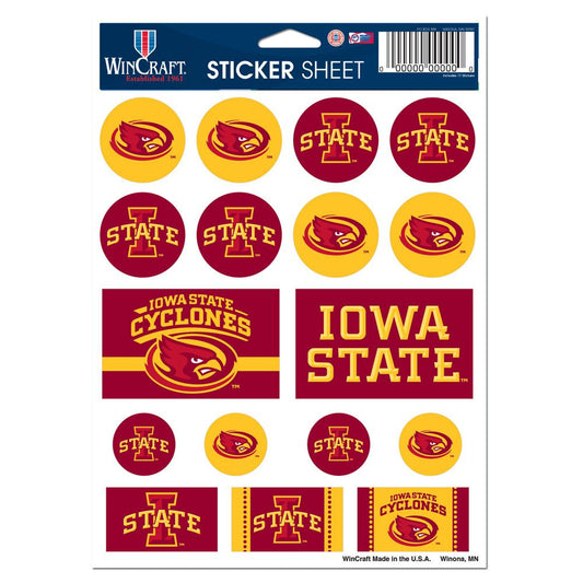 Iowa State Cyclones Decal Sheet 5x7 Vinyl