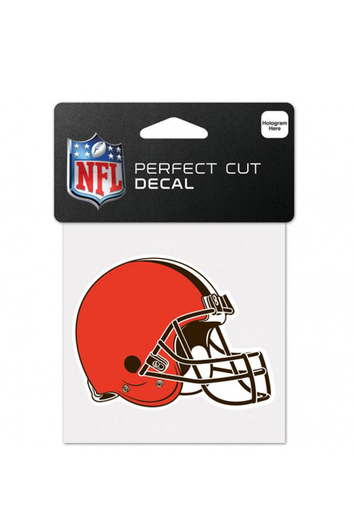 Cleveland Browns Decal 4x4 Perfect Cut Color Helmet Design - Special Order