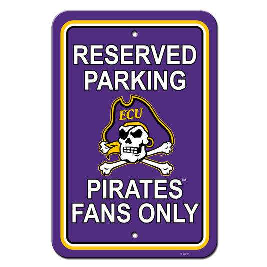 East Carolina Pirates Sign 12x18 Plastic Reserved Parking Style CO