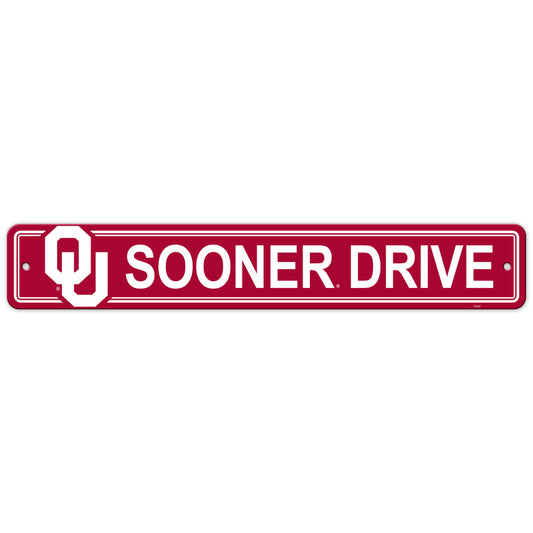 Oklahoma Sooners Sign 4x24 Plastic Street Style CO