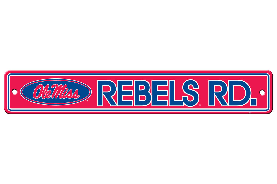 Mississippi Rebels Sign 4x24 Plastic Street Style - Special Order