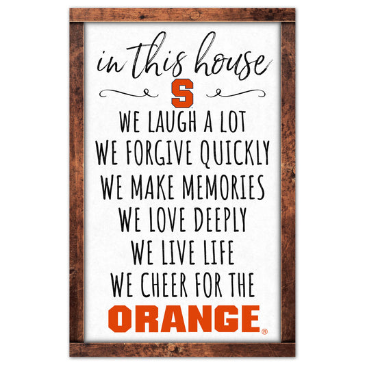 Syracuse Orange Sign 11x17 Wood In This House