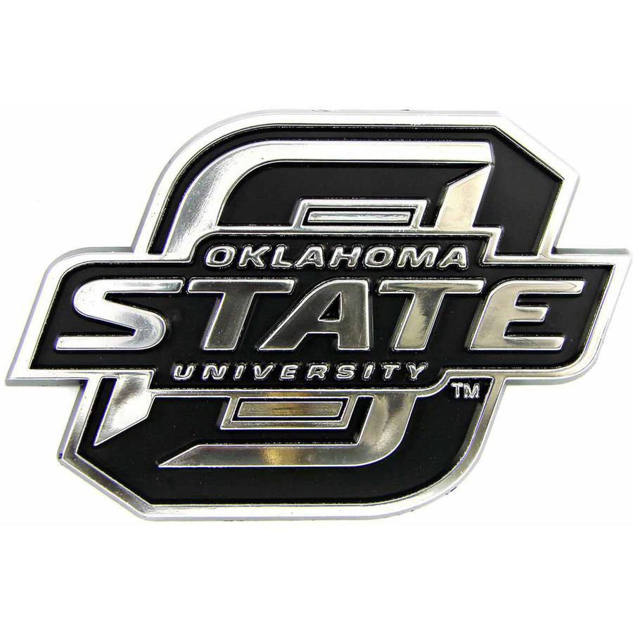 Oklahoma State Cowboys Auto Emblem Silver Chrome