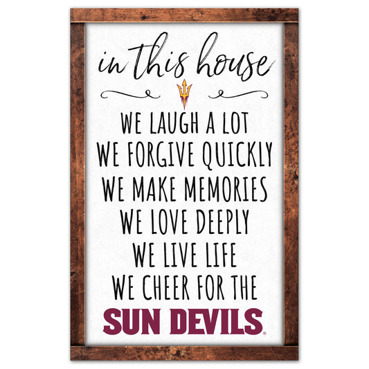 Arizona State Sun Devils Sign 11x17 Wood In This House