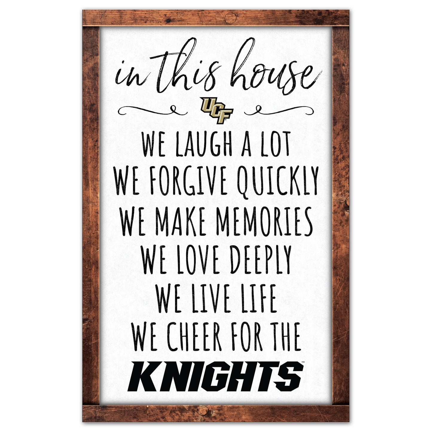 Central Florida Knights Sign 11x17 Wood In This House