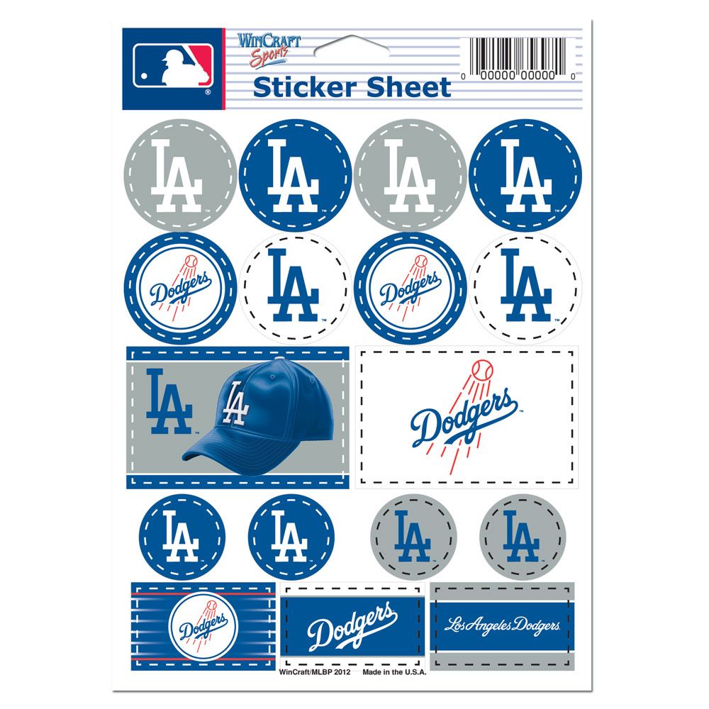 Los Angeles Dodgers Decal Sheet 5x7 Vinyl
