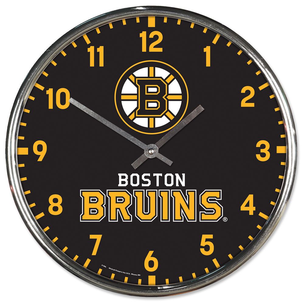 Boston Bruins Round Chrome Wall Clock Periodic Restock