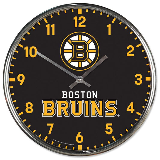 Boston Bruins Round Chrome Wall Clock Periodic Restock