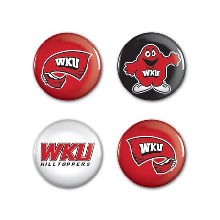 Western Kentucky Hilltoppers Buttons 4 Pack - Special Order