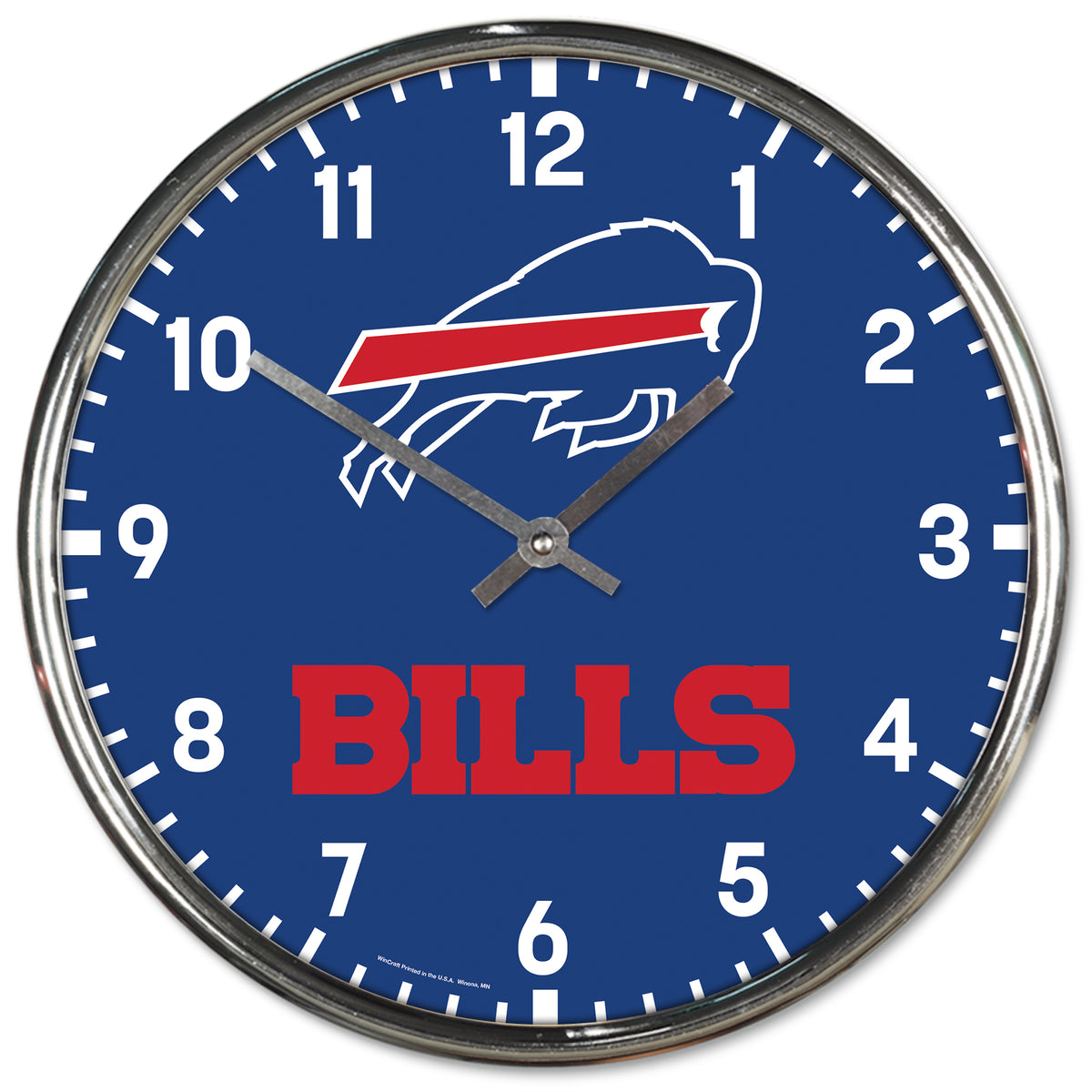 Buffalo Bills Round Chrome Wall Clock Periodic Restock