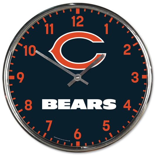 Chicago Bears Round Chrome Wall Clock Periodic Restock
