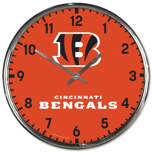 Cincinnati Bengals Round Chrome Wall Clock Periodic Restock