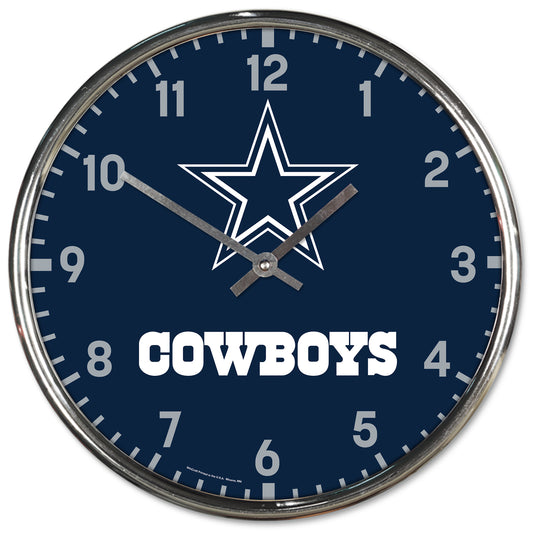 Dallas Cowboys Round Chrome Wall Clock Periodic Restock