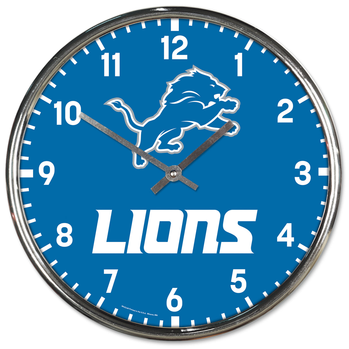 Detroit Lions Round Chrome Wall Clock Periodic Restock