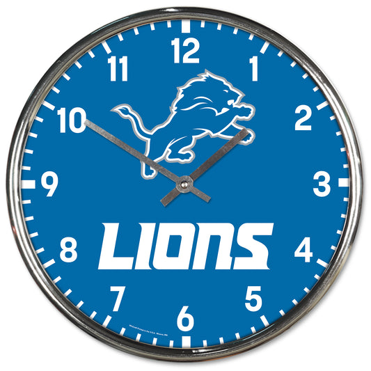 Detroit Lions Round Chrome Wall Clock Periodic Restock