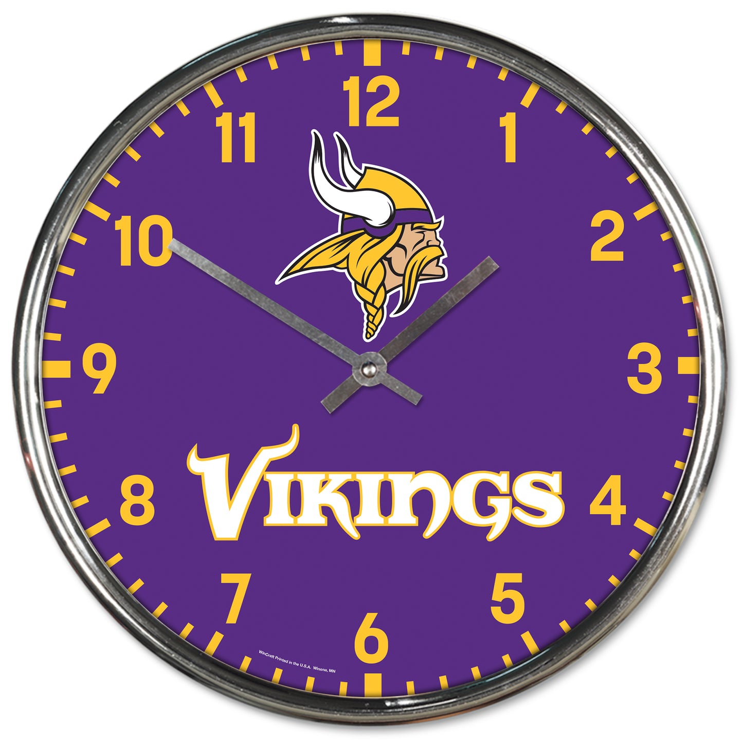 Minnesota Vikings Round Chrome Wall Clock Periodic Restock