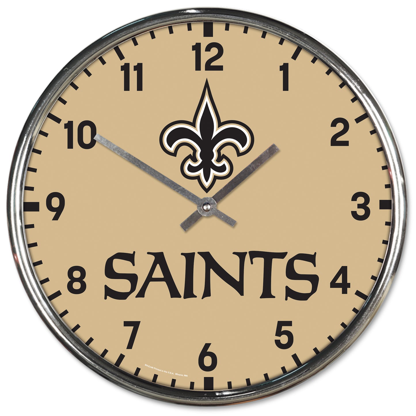 New Orleans Saints Round Chrome Wall Clock Periodic Restock