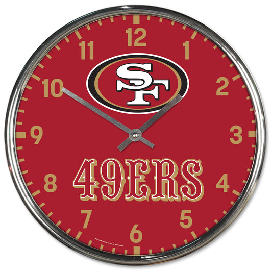 San Francisco 49ers Round Chrome Wall Clock Periodic Restock