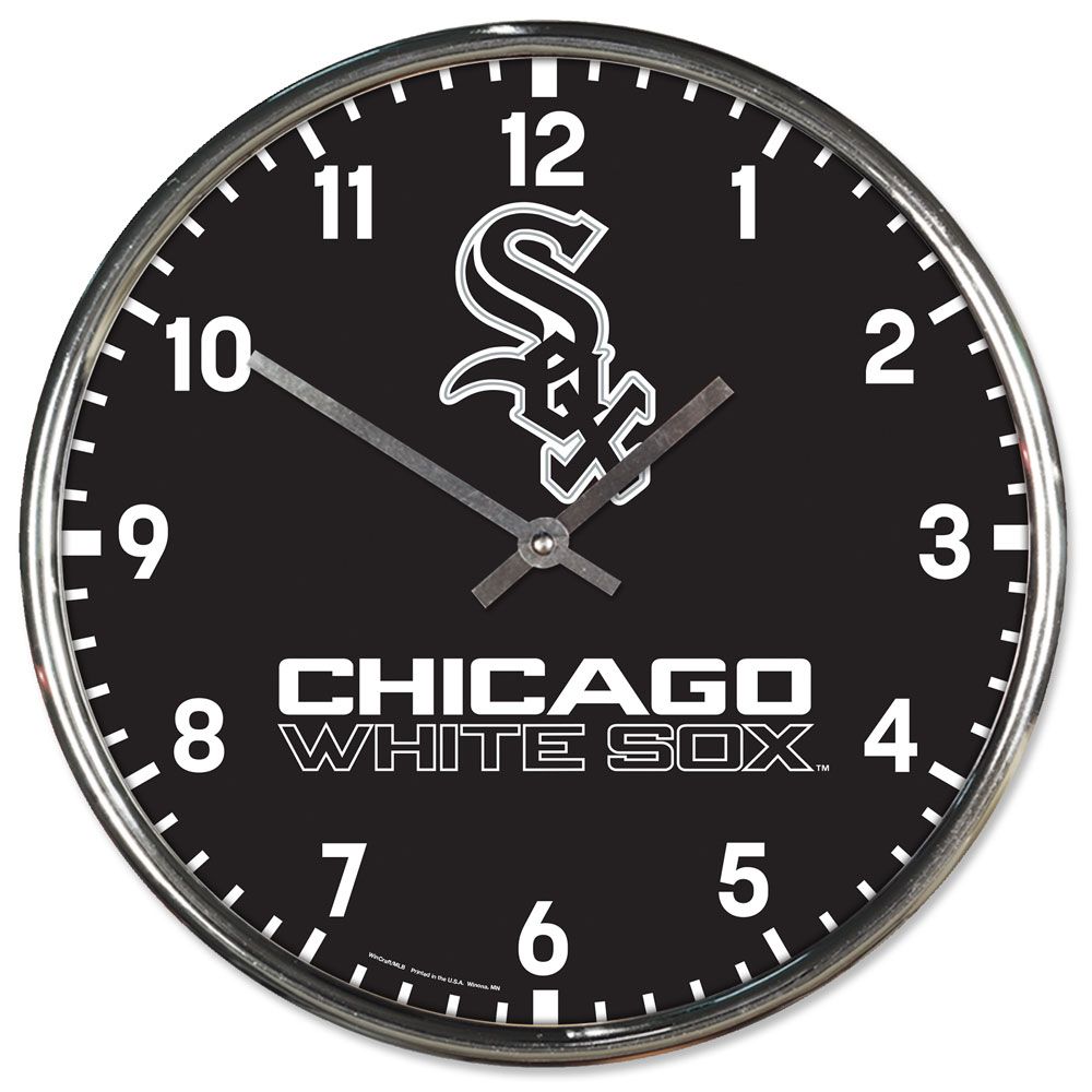 Chicago White Sox Round Chrome Wall Clock Periodic Restock