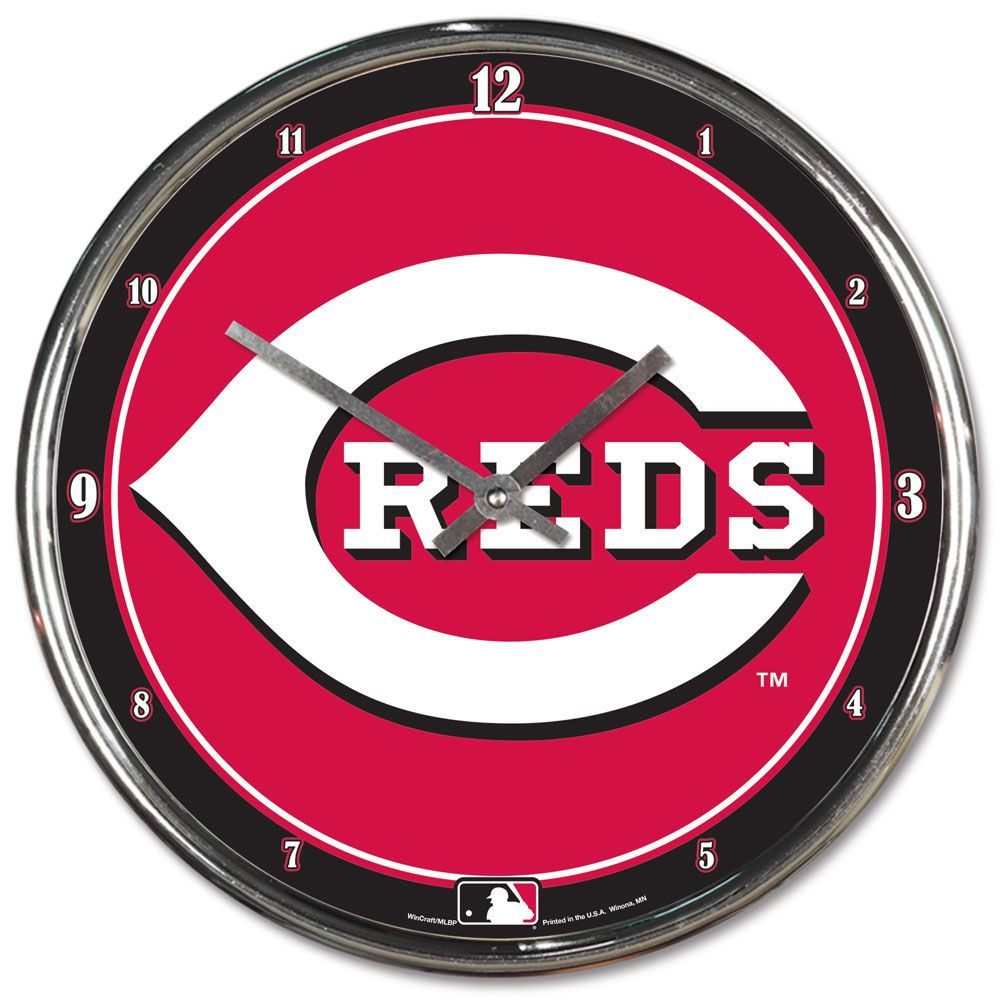 Cincinnati Reds Round Chrome Wall Clock Periodic Restock
