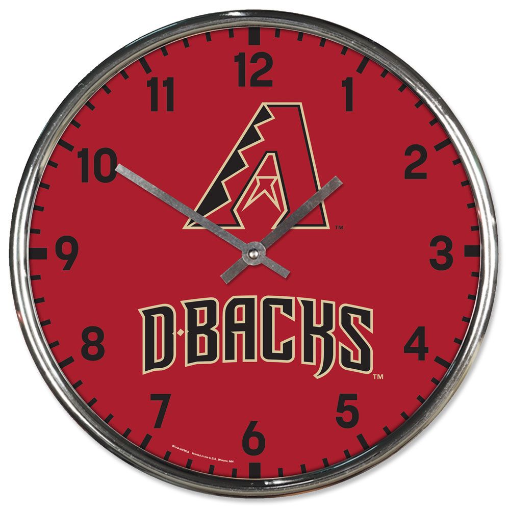 Arizona Diamondbacks Clock Round Wall Style Chrome Periodic Restock