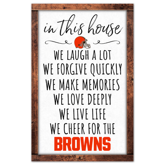 Cleveland Browns Sign 11x17 Wood In This House