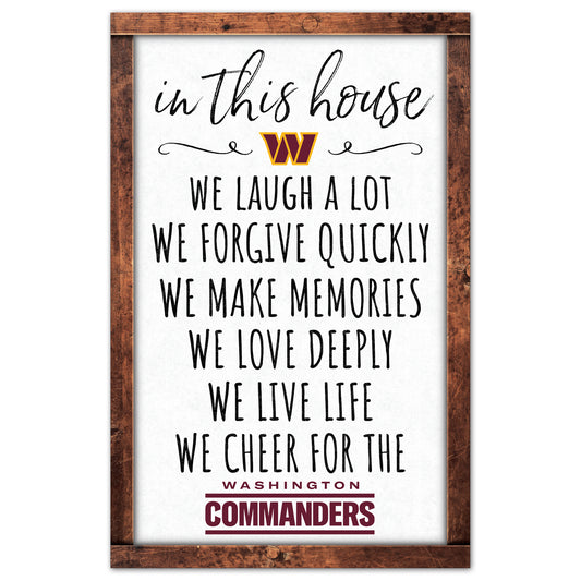 Washington Commanders Sign 11x17 Wood In This House