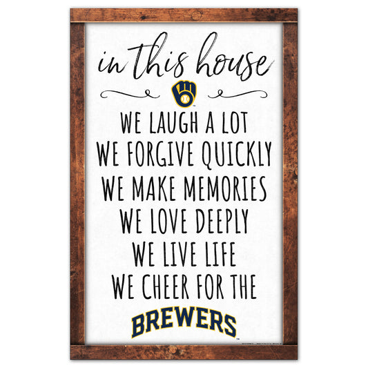 Milwaukee Brewers Sign 11x17 Wood In This House