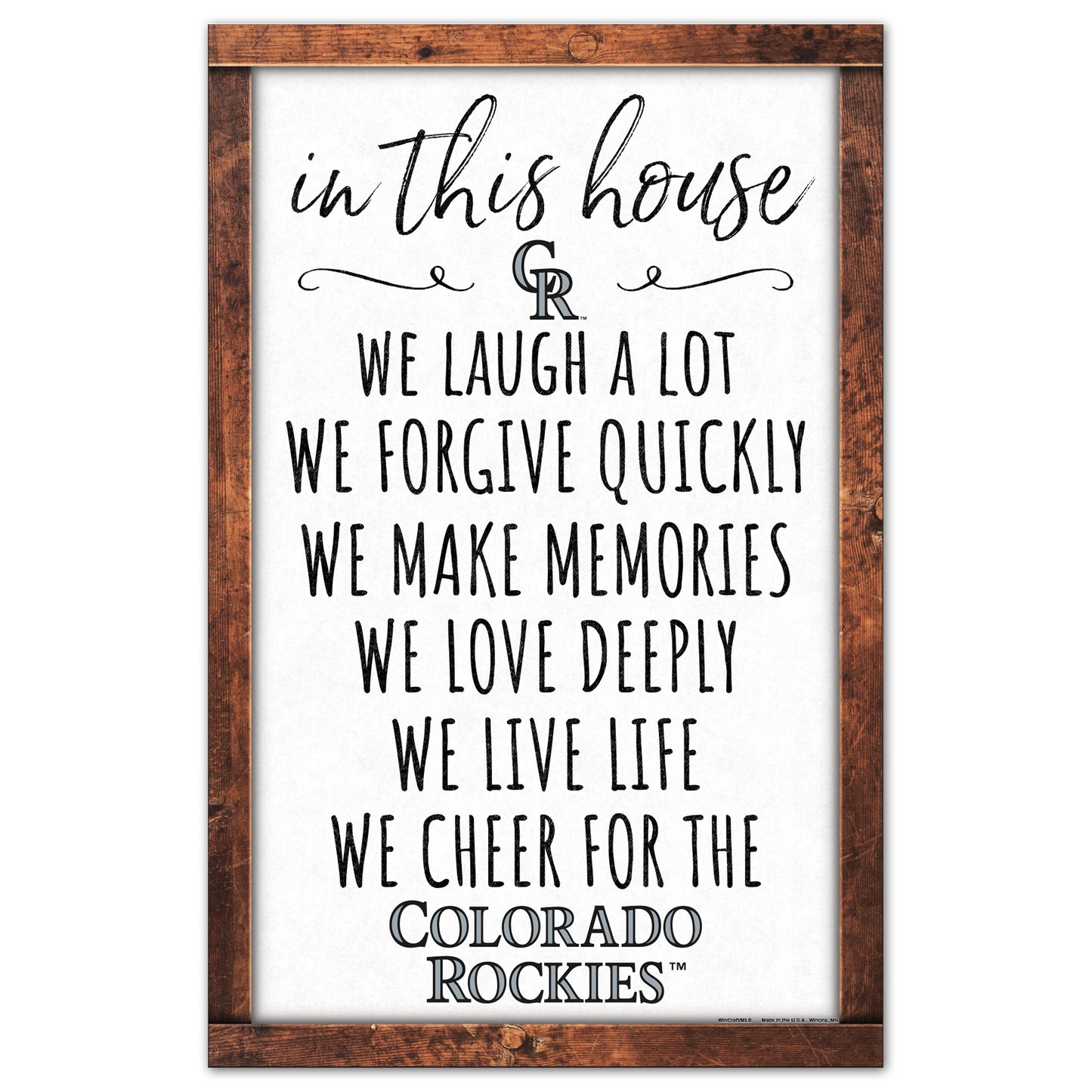 Colorado Rockies Sign 11x17 Wood In This House