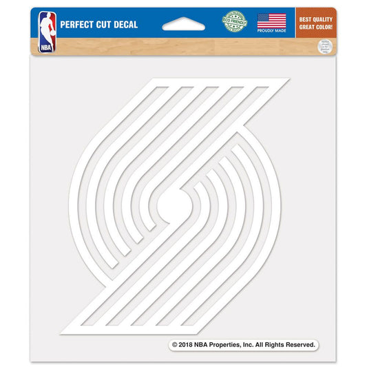 Portland Trail Blazers Decal 8x8 Perfect Cut White - Special Order