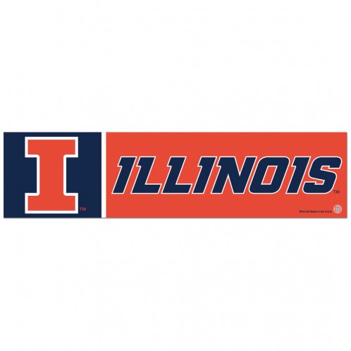 Illinois Fighting Illini Decal 3x12 Bumper Strip Style - Special Order