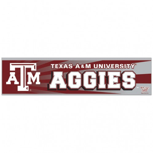 Texas A&M Aggies Decal 3x12 Bumper Strip Style - Special Order