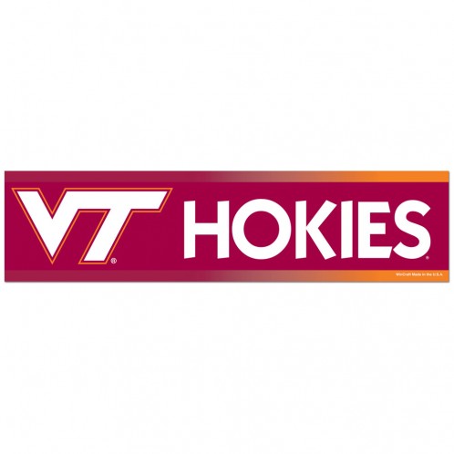 Virginia Tech Hokies Decal 3x12 Bumper Strip Style - Special Order