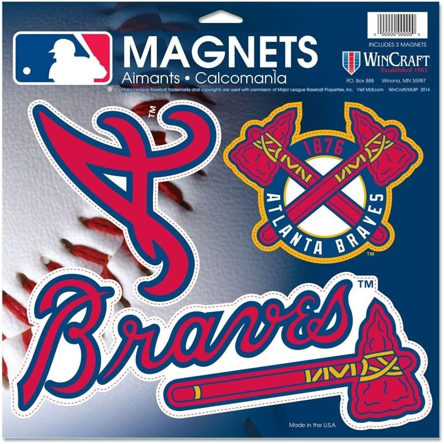 Atlanta Braves Magnet 11x11 Vinyl Set of 3