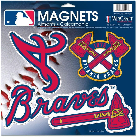 Atlanta Braves Magnet 11x11 Vinyl Set of 3