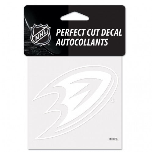 Anaheim Ducks Decal 4x4 Perfect Cut White - Special Order