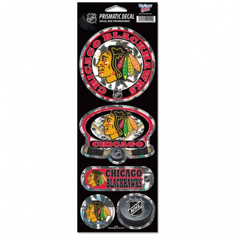 Chicago Blackhawks Decal 4x11 Die Cut Prismatic Style - Special Order