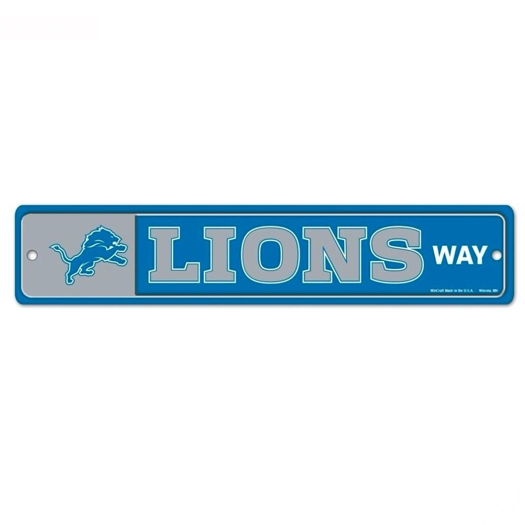 Detroit Lions Sign 3.75x19 Plastic Street Style - Special Order