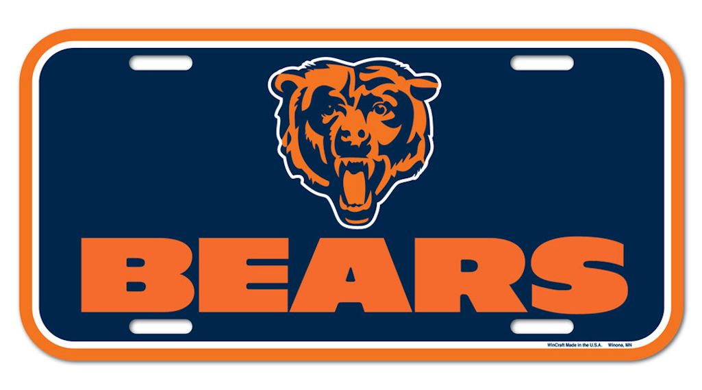 Chicago Bears License Plate Plastic