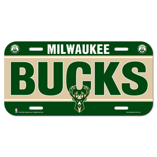 Milwaukee Bucks License Plate Plastic