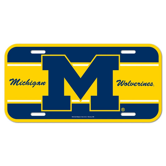 Michigan Wolverines License Plate Plastic