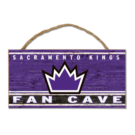 Sacramento Kings Sign Wood 5x10 with Rope Fan Cave