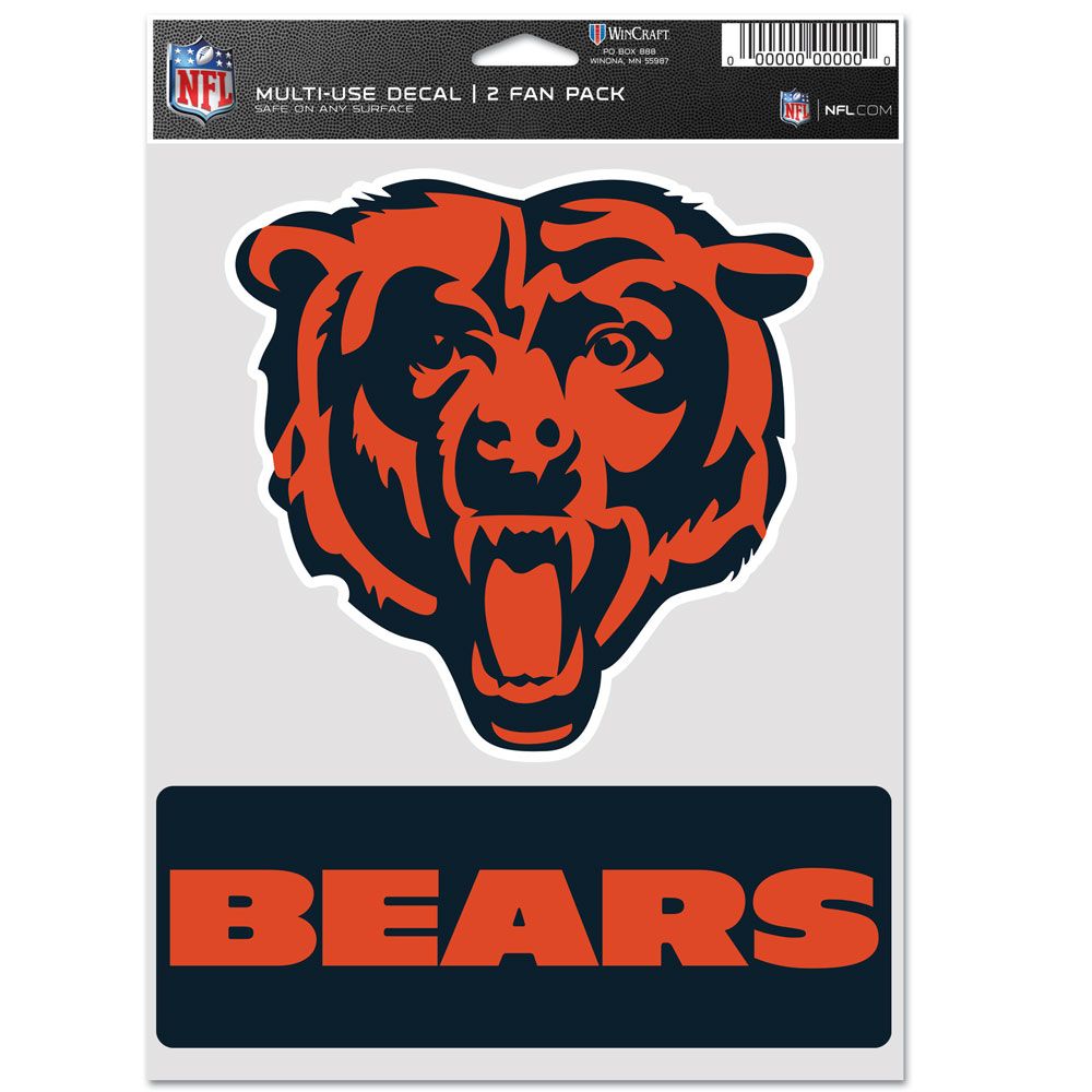 Chicago Bears Decal Multi Use Fan 2 Pack